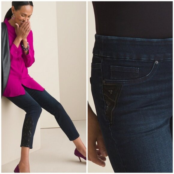 Chico's Denim - Chico's Sequin Ankle Jeans